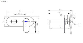 Смеситель для раковины Bravat Gina P69182C-ENG