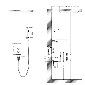 Душевая система встроенная с термостатом Timo Petruma арт.SX-5019/17SM золото матовое