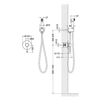 Смеситель встроенный с гигиеническим душем Timo Saona арт.2389/00SM хром