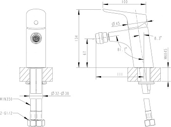 Смеситель для биде Bravat Drop F34898C